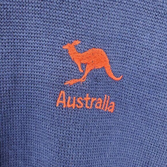 Vintage Hysport Australia International Pure New Wool Blue Zip Up Sweater 20 - Picture 12 of 16